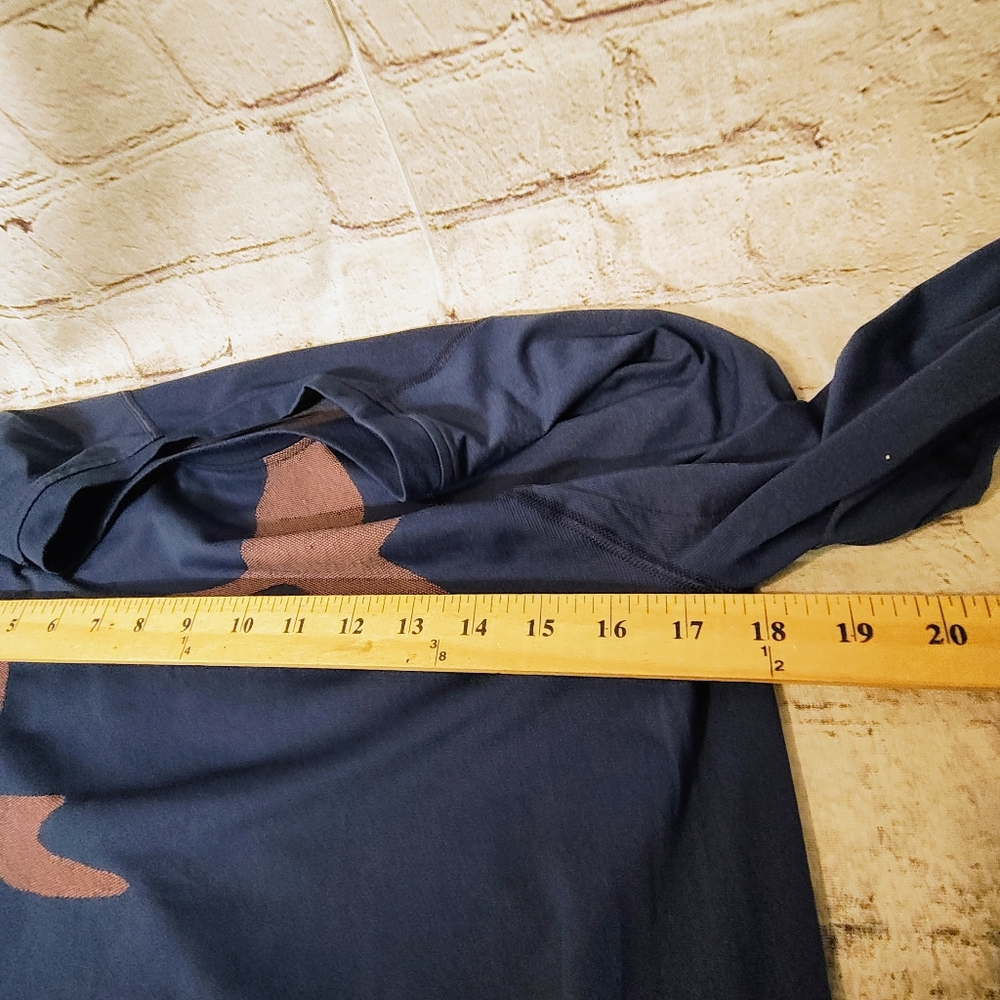 oiselle Navy Blue Long Sleeve Tee with Pink Bird Print - Picture 10 of 12